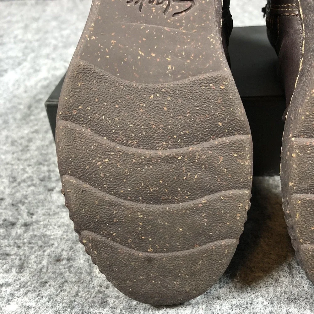 Clarks Ankle Booties Women's 8 M‎ Brown Leather Buckle Zip Comfort Boots